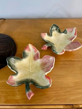 Ceramic Maple Leaf Decorative Dish - Multicolor